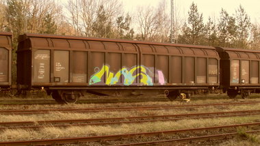 Graffiti Train - Photo by FreightsRipper - nash, freight, fr8