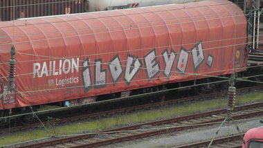 Graffiti Train - Photo by FreightsRipper - I, LOVE, YOU