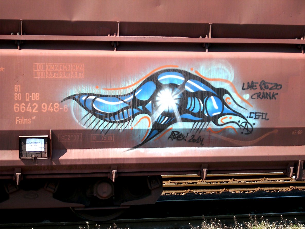 Graffiti Train - Photo by FreightsRipper - aphex, fr8, freight