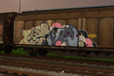 Graffiti Train - Photo by FreightsRipper - kid, crap, jbcb