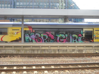 Graffiti Wall in Saarbrücken - Photo by Fremi - MSPC, Myspace, Guri (2013)