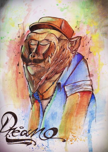 Graffiti Sketch in Izmir - Photo by FreskTire - monkey, fresh, illustration (2013)