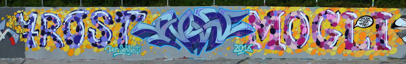 Graffiti Wall in Warte bitte... - Photo by Frostiger - Frost, egb, twom (2016)