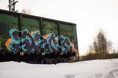 Graffiti Train in Ярославль - Photo by Fuckt - azck, yaroslavl, trane (2019)