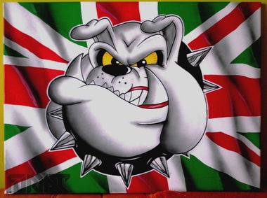 Graffiti Artwork - Photo by Furiat - canvas, bulldog, Legia (2014)