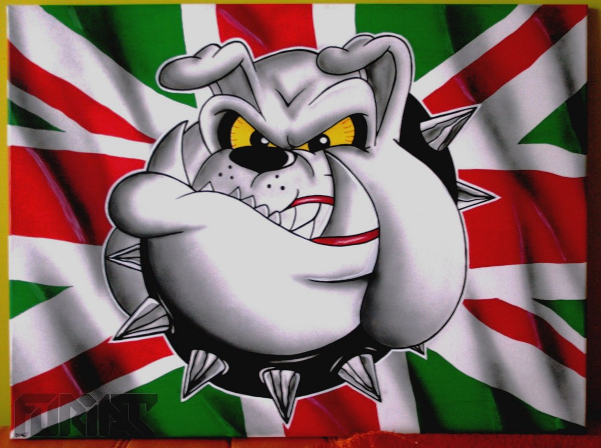 Graffiti Artwork - Photo by Furiat - canvas, bulldog, Legia (2014)