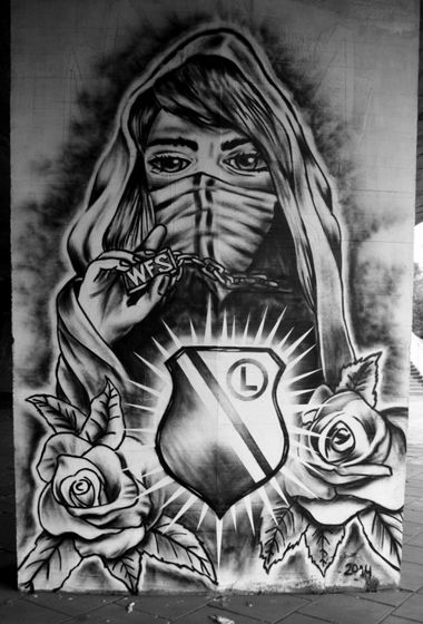 Graffiti Wall - Photo by Furiat - character, Legia, girl (2014)