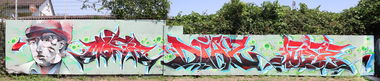 Graffiti Wall in Karlsruhe - Photo by Fuseins - treze, mose, diaz (2014)