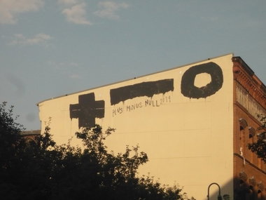 Graffiti Bombing in Berlin - Photo by Fusseloner - plus, minus, null