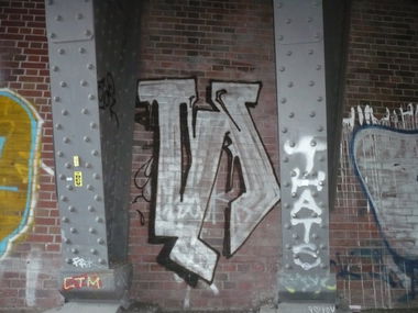 Graffiti Bombing - Photo by Fusseloner - tls, ctm, thats