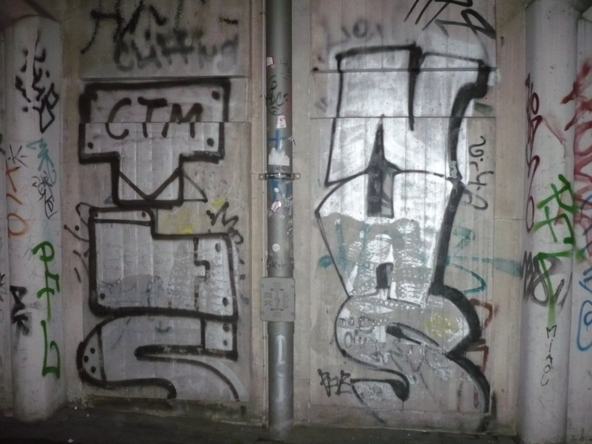 Graffiti Bombing - Photo by Fusseloner - tls, ctm, nhs