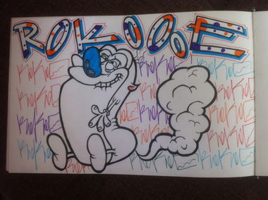 Graffiti Wall - Photo by G0Tt - rokoe, stimpy, comic