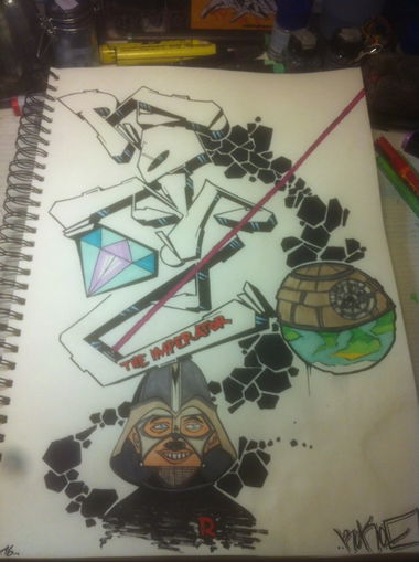 Graffiti Sketch - Photo by G0Tt - rokoe, imperator, laser