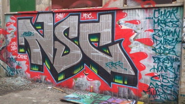 Graffiti Wall in Berlin - Photo by GBBI - nsc, frs, berlin (2014)