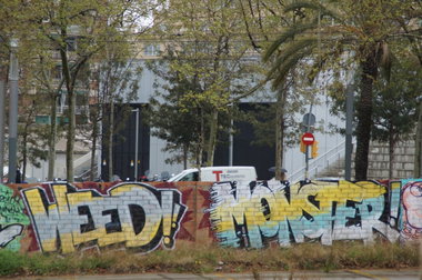 Graffiti Wall - Photo by GBBI - weed, monster