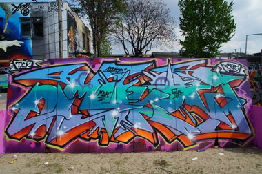 Graffiti Wall - Photo by GBBI - mokoe, tck, yard5 (2014)