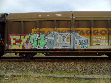 Graffiti Train - Photo by GBBI - exot, alf, berlin