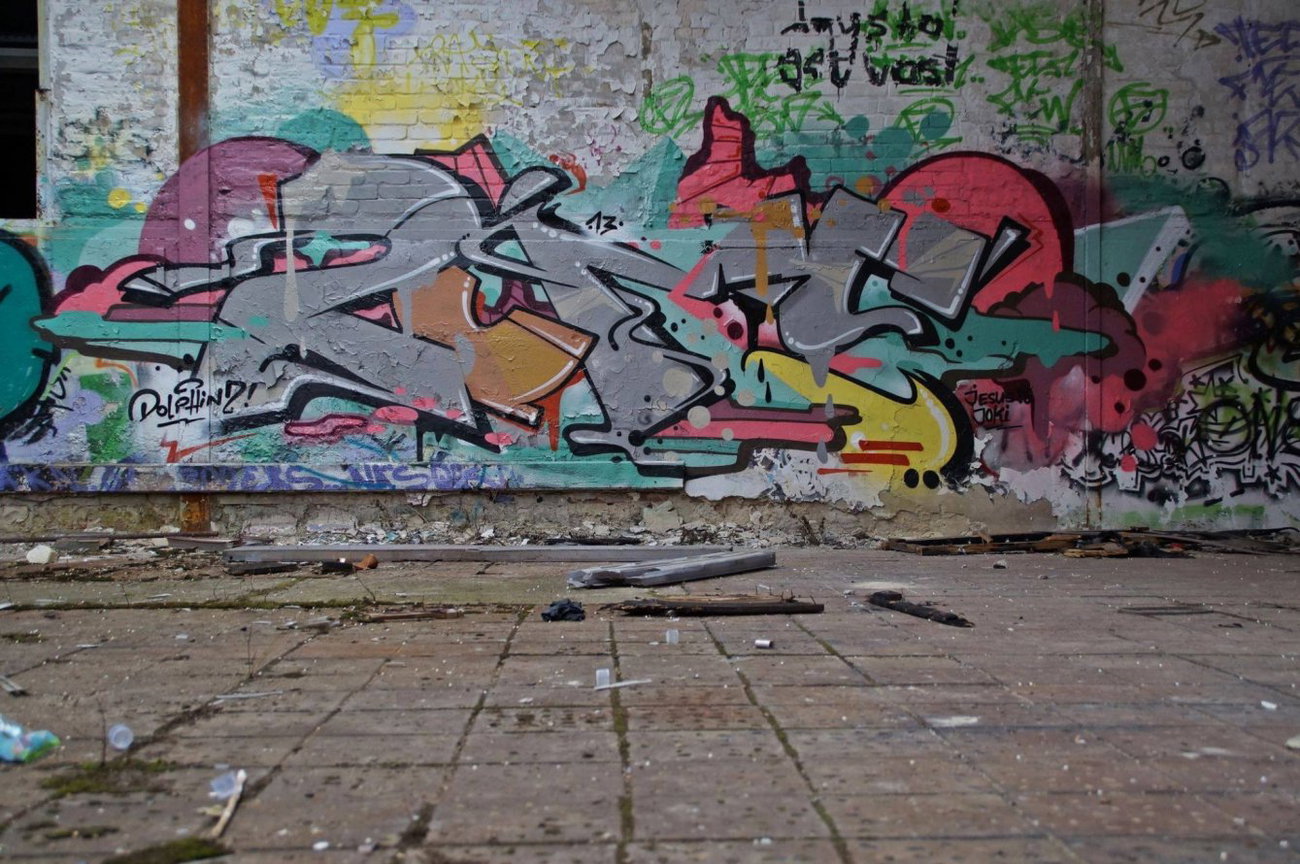 Graffiti Wall - Photo by GBBI - bums, dolphinz, berlin (2013)