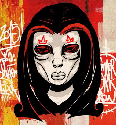 Graffiti Sketch - Photo by GNAER - corelDraw, photoshop, red (2015)