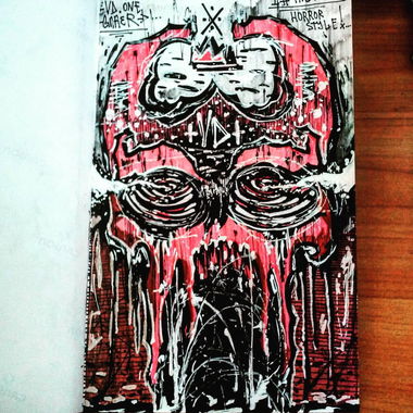 Graffiti Sketch in Екб - Photo by GNAER - skull, tattoo, sketchbook (2015)
