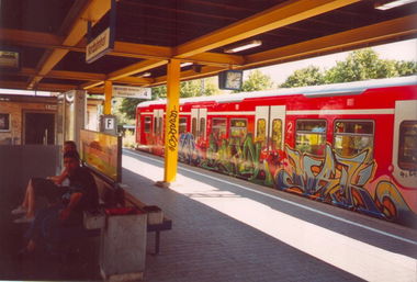Graffiti Train in Stuttgart - Photo by GameOver - Nordbahnhof, Stuttgart