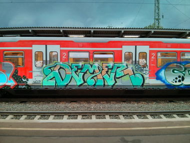 Graffiti Train in Stuttgart - Photo by GameOver - Demer, Stuttgart, GameOver (2013)