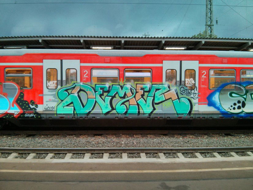 Graffiti Train in Stuttgart - Photo by GameOver - Demer, Stuttgart, GameOver (2013)