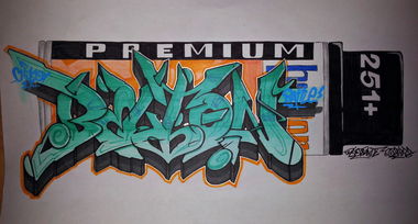 Graffiti Sketch - Photo by GaunerZwoSiem - Chiko27, Belton (2014)