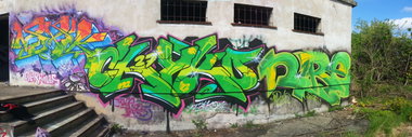 Graffiti Wall - Photo by GaunerZwoSiem - Chiko27, Noxik, Nire (2015)