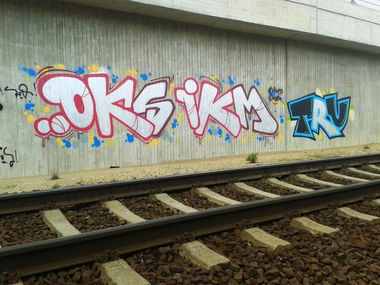 Graffiti Bombing - Photo by GaunerZwoSiem - OKS, IKM, TRUE