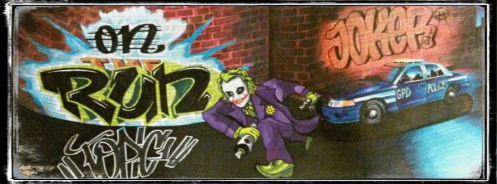 Graffiti Artwork - Photo by Gcbs4life - joker, battle, run (2014)
