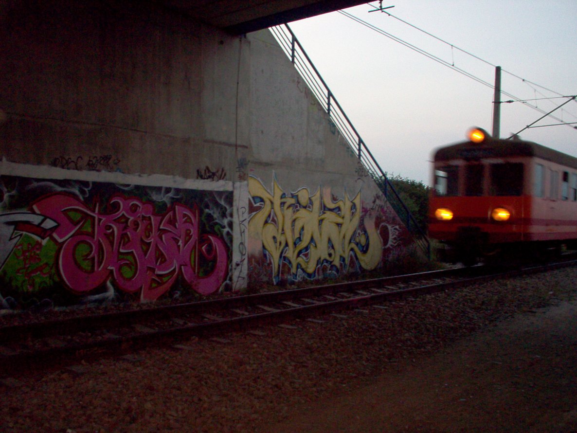 Graffiti Wall in Go?aszyny - Photo by GerdemGerdem - double, tribal, 2004 (2004)
