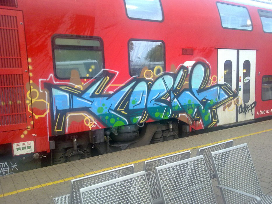 Graffiti Train in Vienna - Photo by Ghostwritter