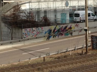 Graffiti Bombing in Basel - Photo by Ghostwritter