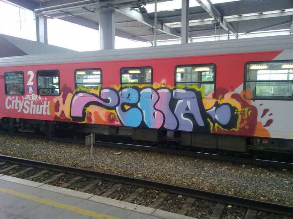 Graffiti Train in Vienna - Photo by Ghostwritter