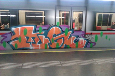 Graffiti Train in Vienna - Photo by Ghostwritter