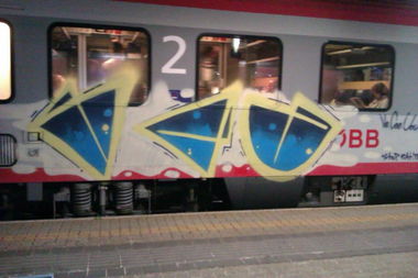 Graffiti Train in Innsbruck - Photo by Ghostwritter