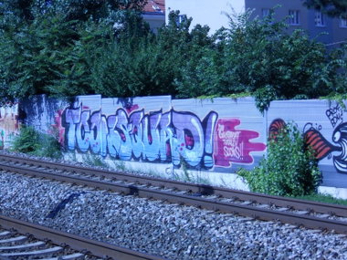 Graffiti Wall in Vienna - Photo by Ghostwritter - Train, Line