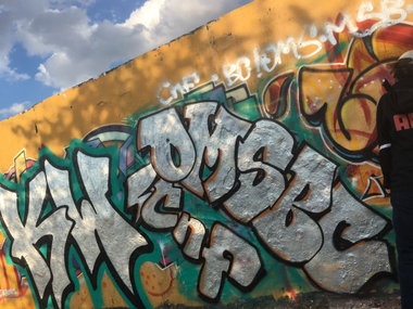 Graffiti Bombing in Drehort - Photo by GiseOms - OMS, gise, giseone (2017)