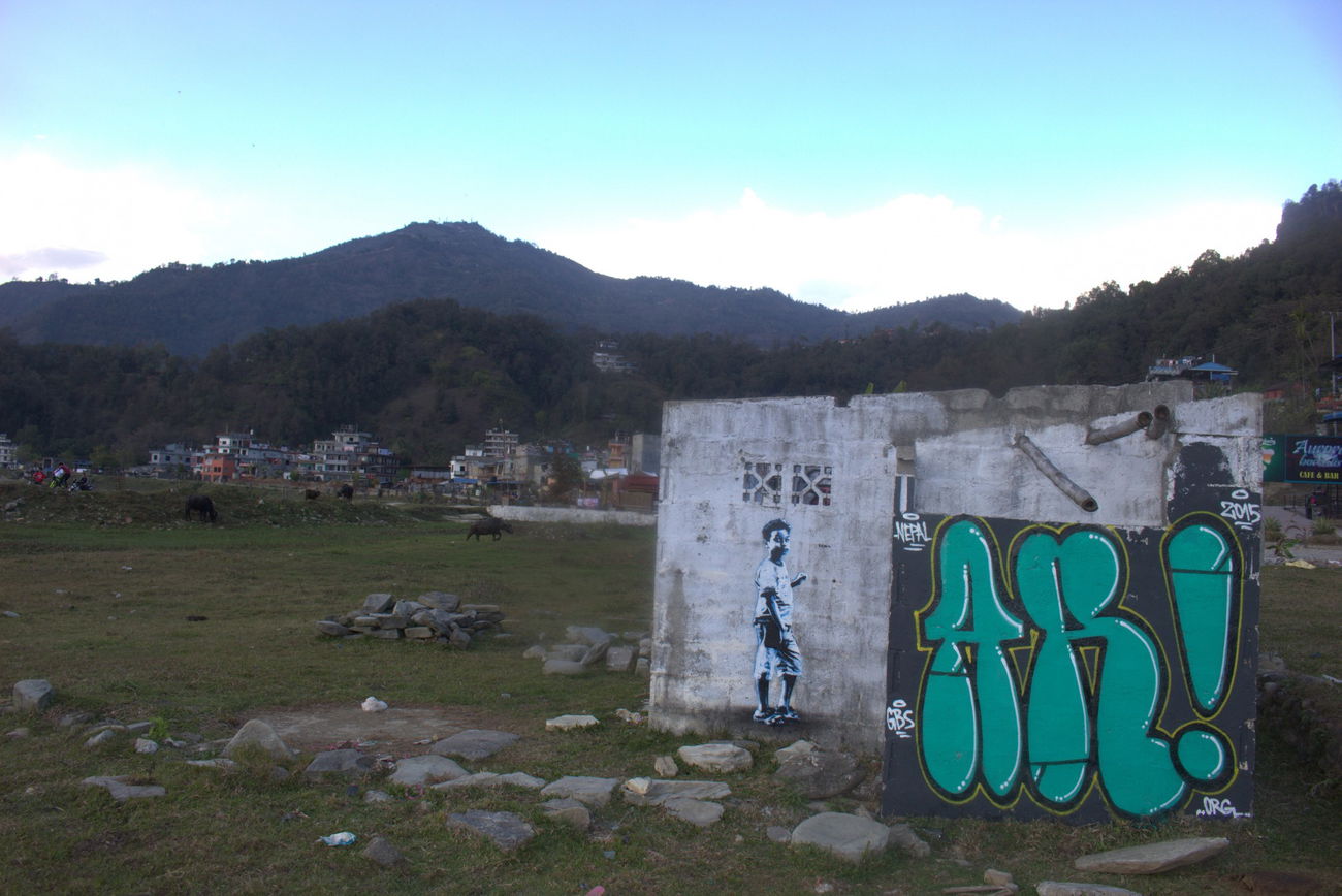 Graffiti Wall in Pokhara - Photo by GoldenBrownS - GBS, AR, ARS (2015)