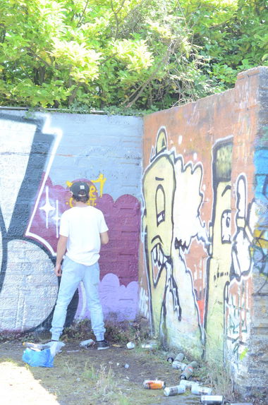 Graffiti Wall in bournemouth - Photo by Gosh - Big, Small, cans