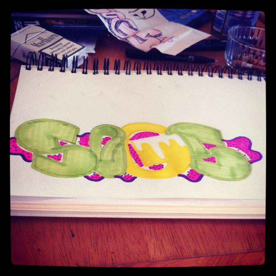 Graffiti Sketch - Photo by Gosh - Unfinished