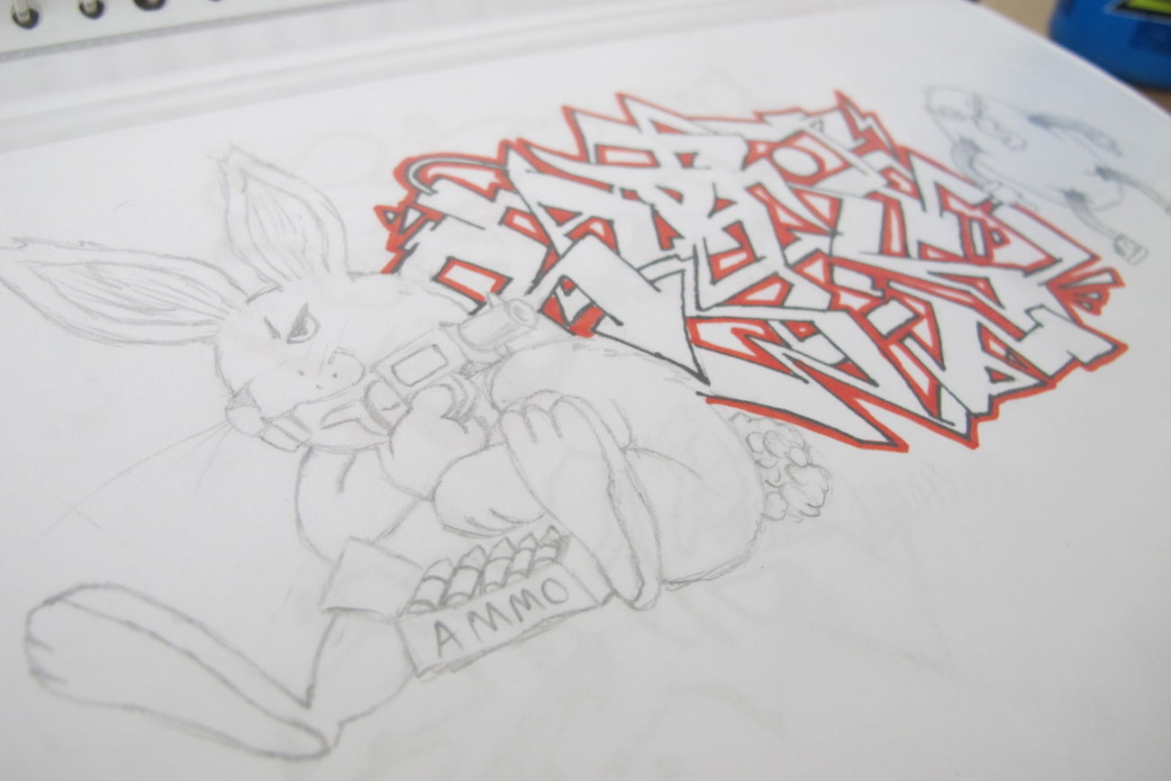 Graffiti Wall - Photo by GraffDraw13 - rabbit (2016)