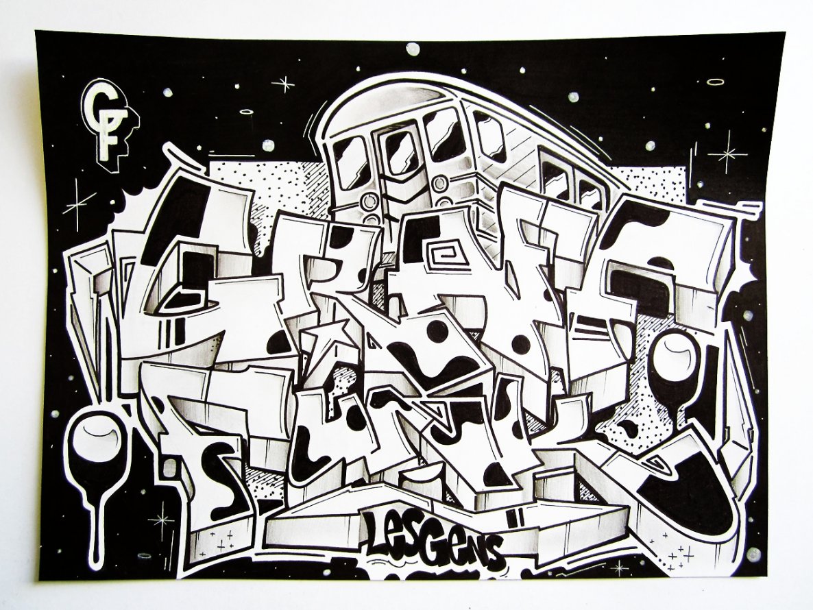 Graffiti Sketch - Photo by GraffFunk - LesGens, Graff.Funk (2013)