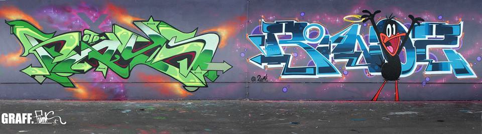 Graffiti Wall in Leipzig - Photo by GraffFunk - HITEK, RAYS, RINOZ (2014)