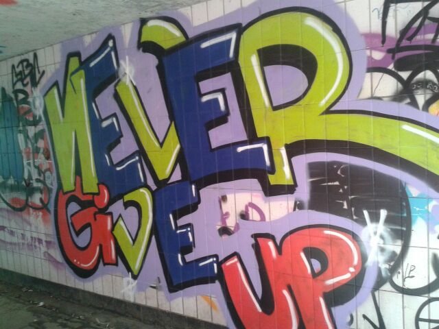 Graffiti Wall - Photo by GraffSoest - Never, Give, Up (2014)