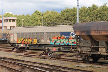 Graffiti Train - Photo by GraffitiBS - fire, graffitibs, basel