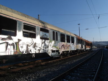Graffiti Train in Trier - Photo by Grafilzer