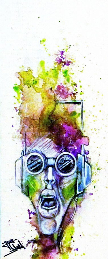 Graffiti Sketch in Kaiserslautern - Photo by GrauBlau - graublau, canvas, mixed (2014)