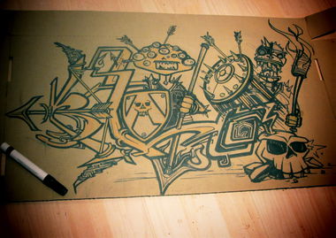 Graffiti Sketch in Kaiserslautern - Photo by GrauBlau - graublau, farbschmiede, arrow (2015)